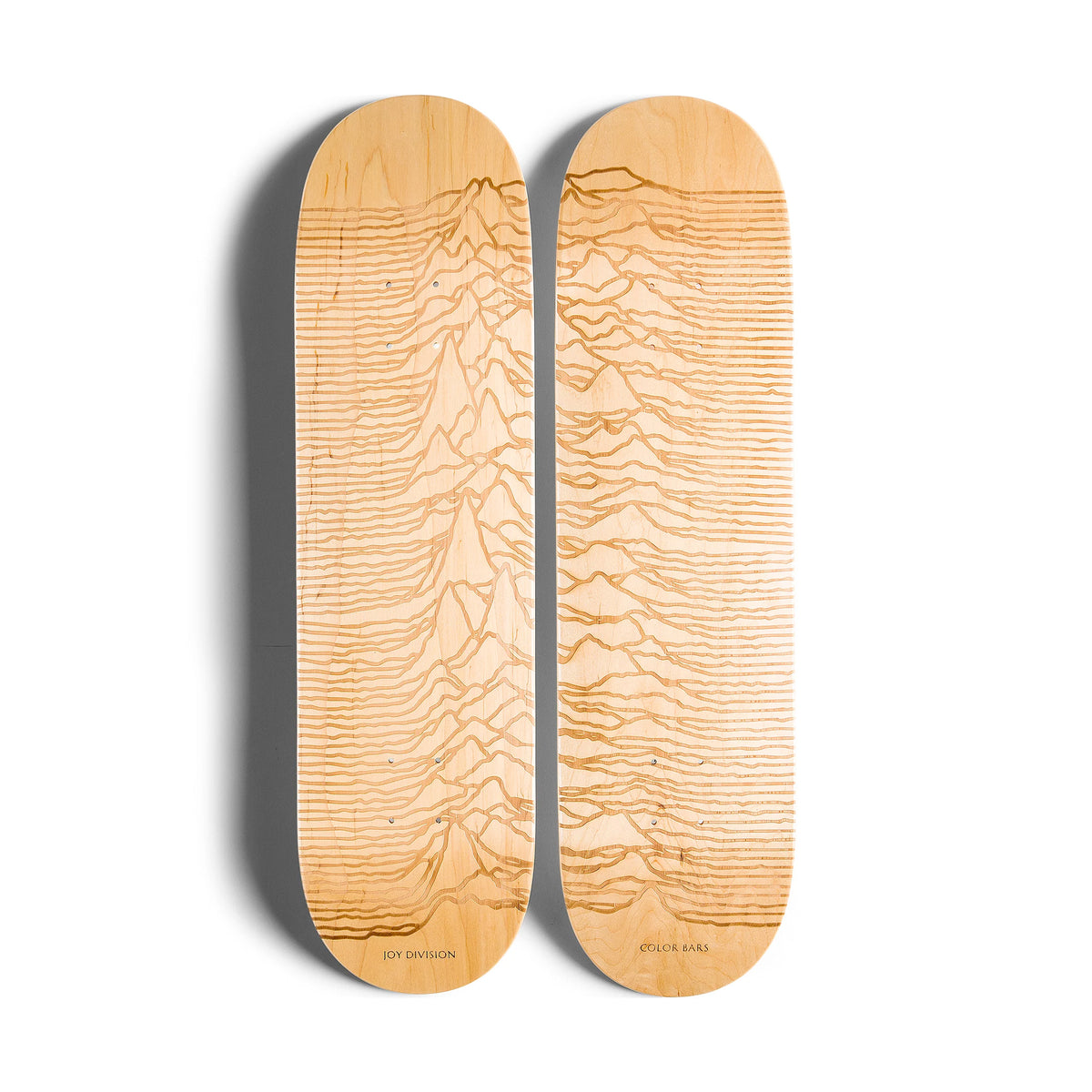 Joy Division Unknown Pleasures Skateboard Set Natural Laser Etch